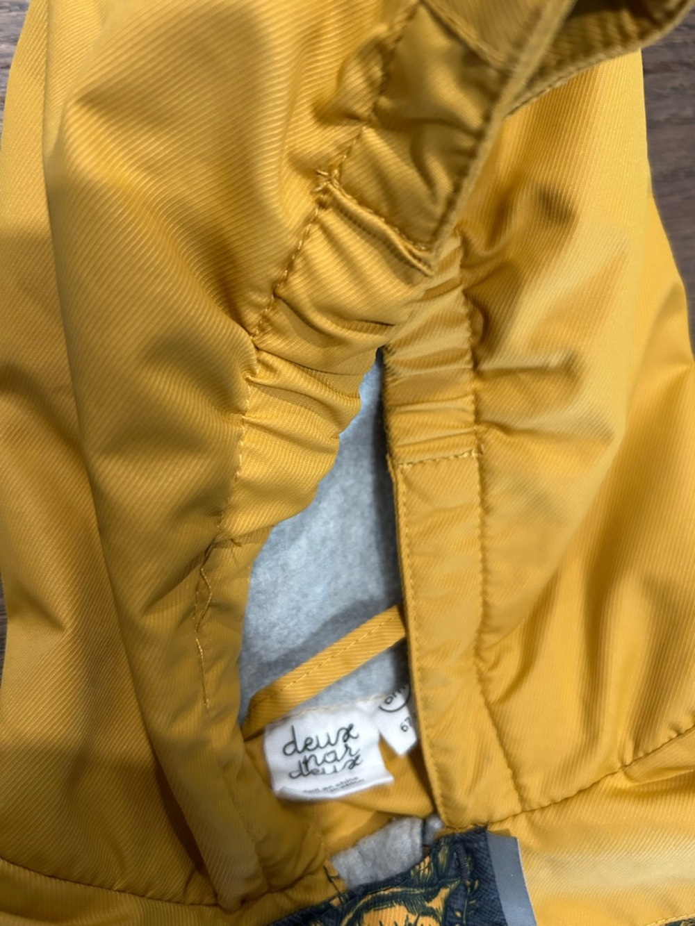 Deux Par Deux Size 6 month Fleece Lined Boy's Rainsuit - Picture 2 of 5